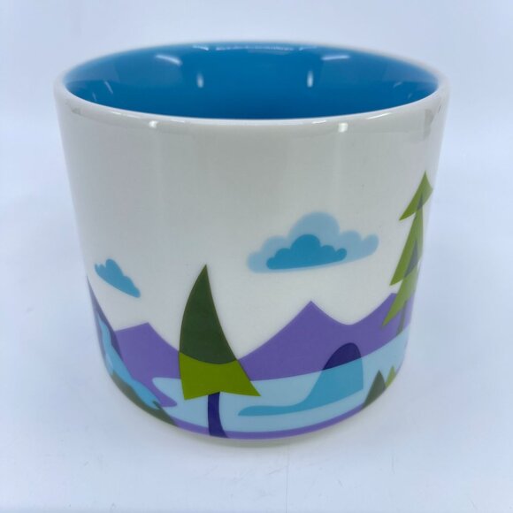 starbucks "you are here" oregon ceramic mug with scenic design & blue interior - Picture 2 of 6
